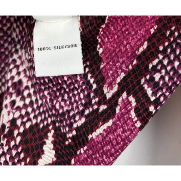 Diane von Furstenberg Purple Snake Print Reina Long Sleeve Dress Silk Sz 6 - Picture 12 of 14